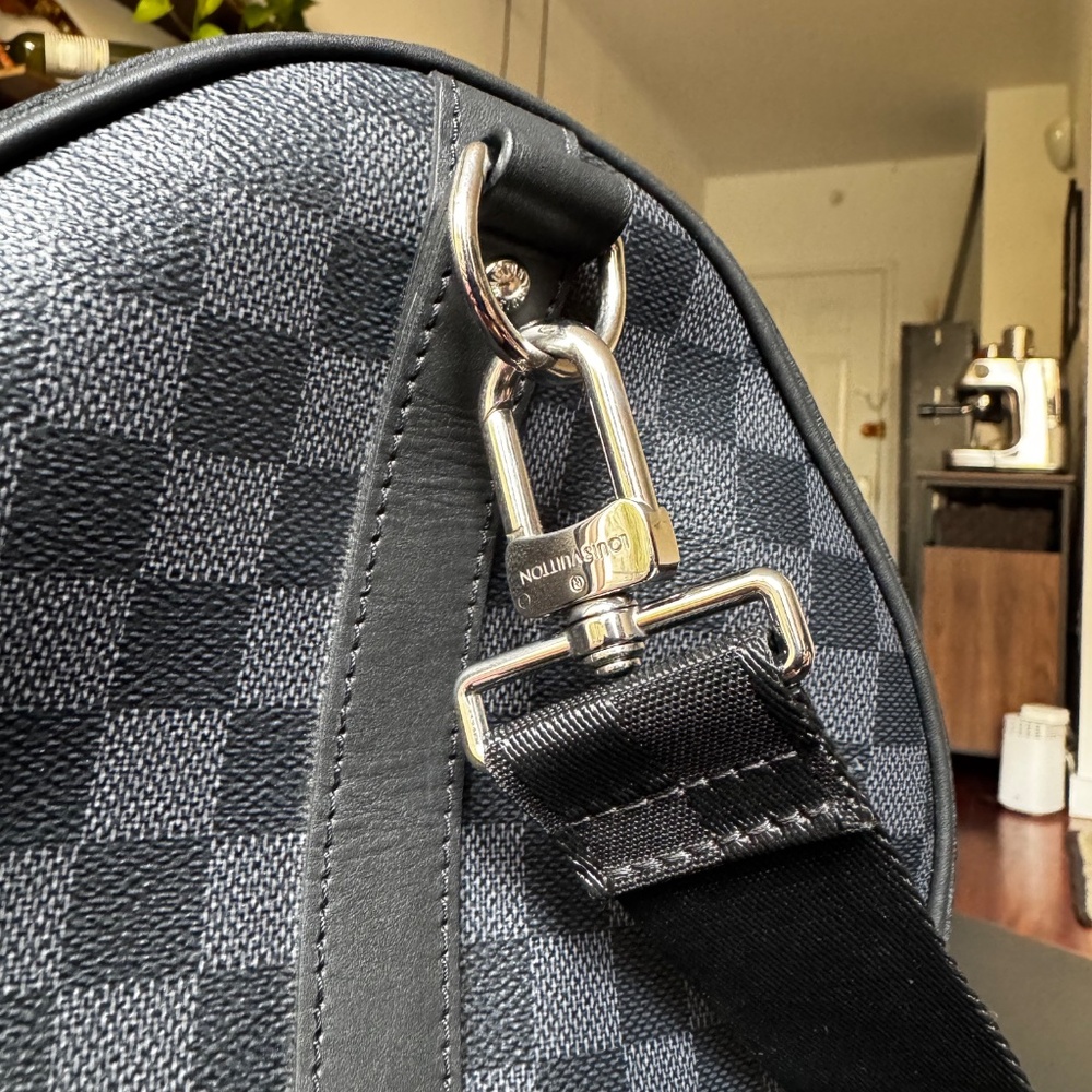 Louis Vuitton Keepall Bandoulière 50 Damier Graphite Leather & Canvas Split Duff - Picture 5 of 16